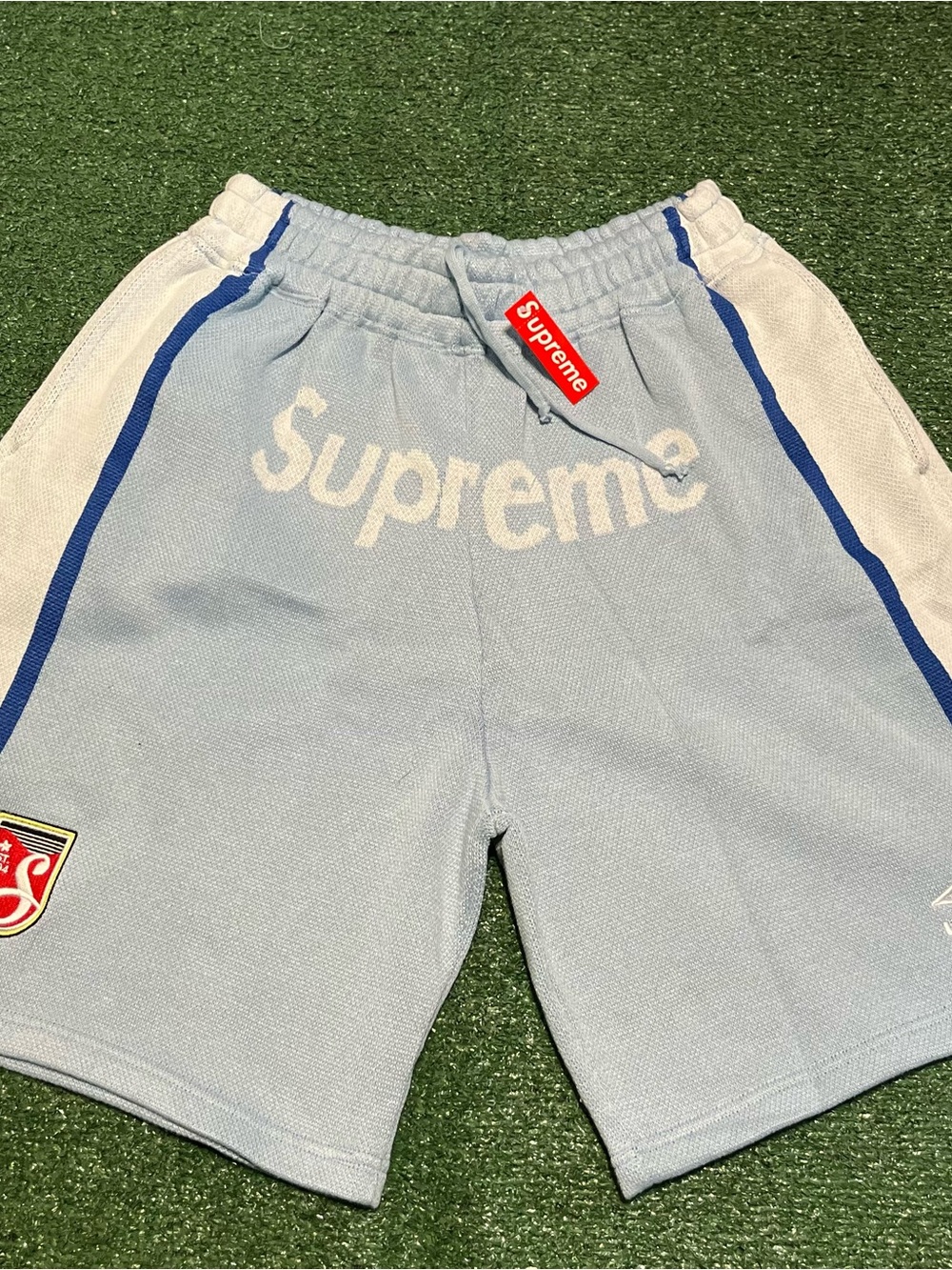 Supreme umbro Light Blue and White Kids Athletic Shorts